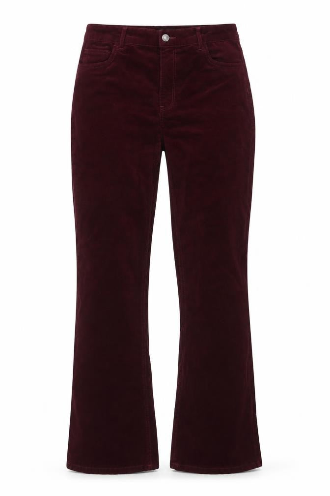 Pieces Women’s Red Velvet Flared Trousers Size 4 Regular