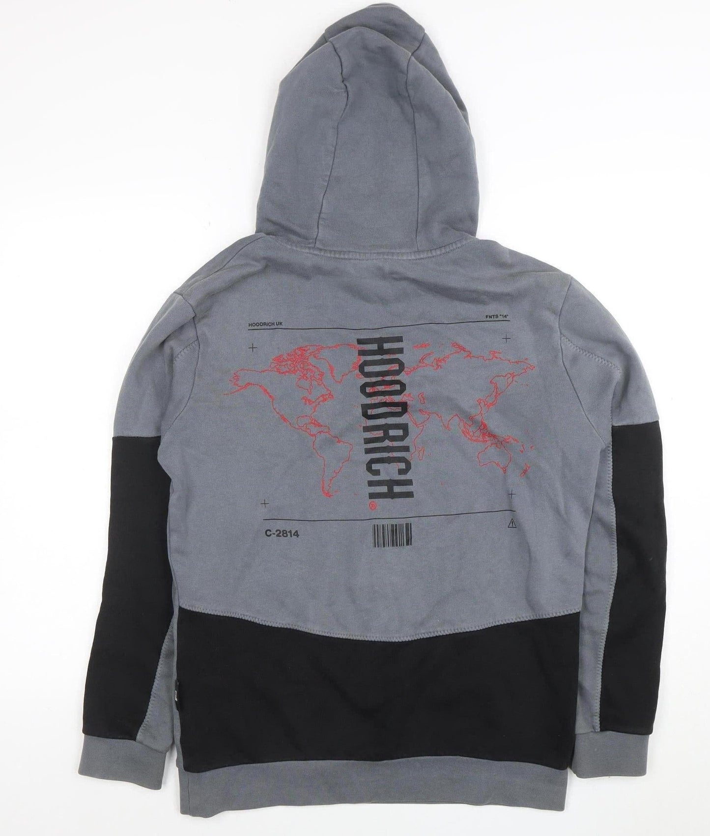 Hoodrich Men's Grey Pullover Hoodie Small Graphic Streetwear