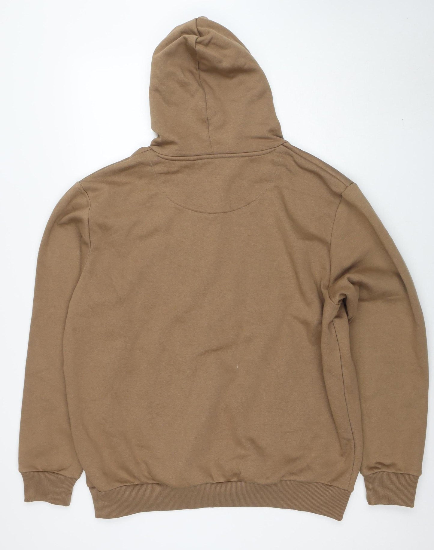 Next Men’s Brown Pullover Hoodie XL Regular Fit Fleece Cotton Blend