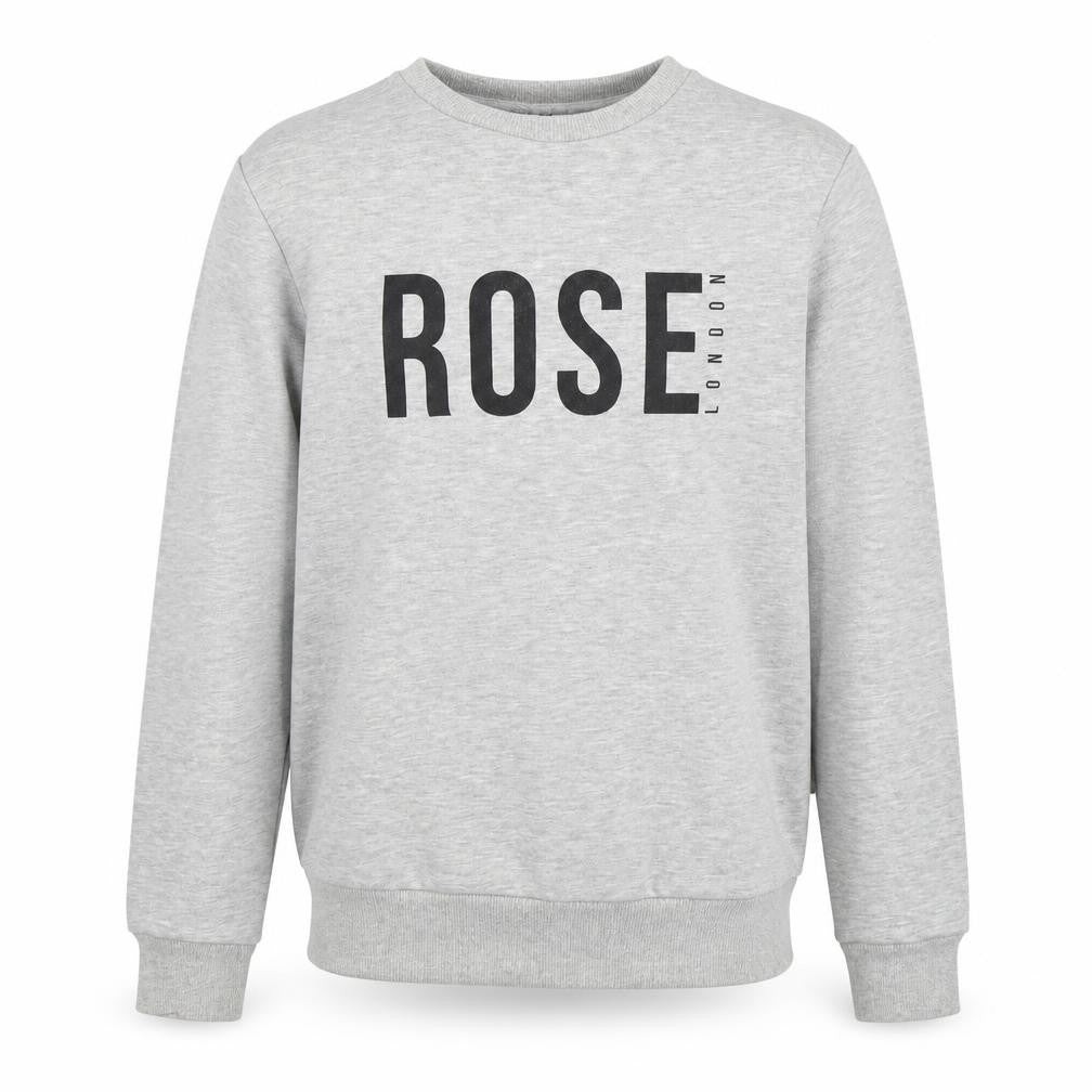 Rose London Men's Grey Crew Neck Logo Sweatshirt Size S