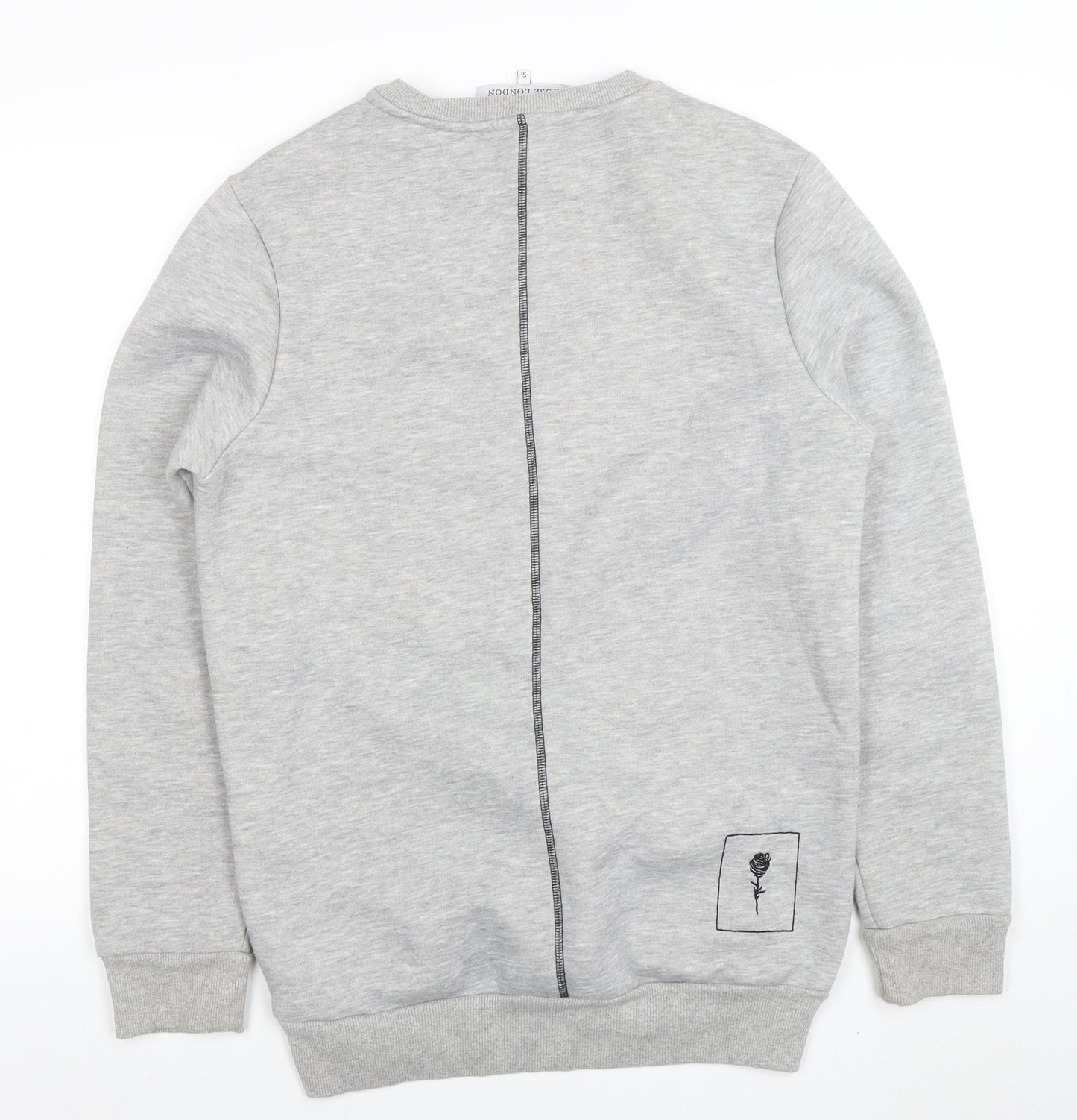 Rose London Men's Grey Crew Neck Logo Sweatshirt Size S