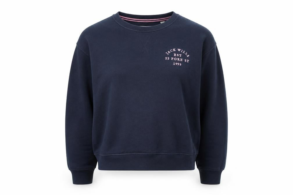 Jack Wills Womens Navy Blue Crew Neck Pullover Sweatshirt UK12