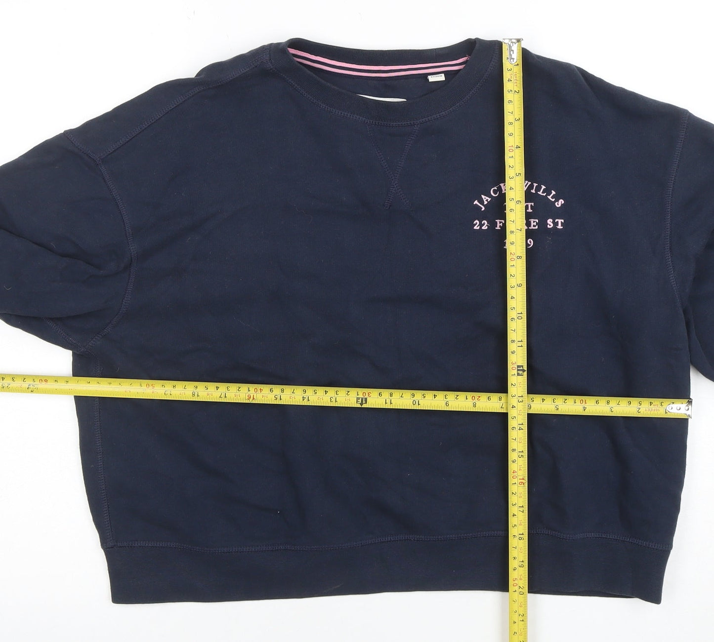Jack Wills Womens Navy Blue Crew Neck Pullover Sweatshirt UK12