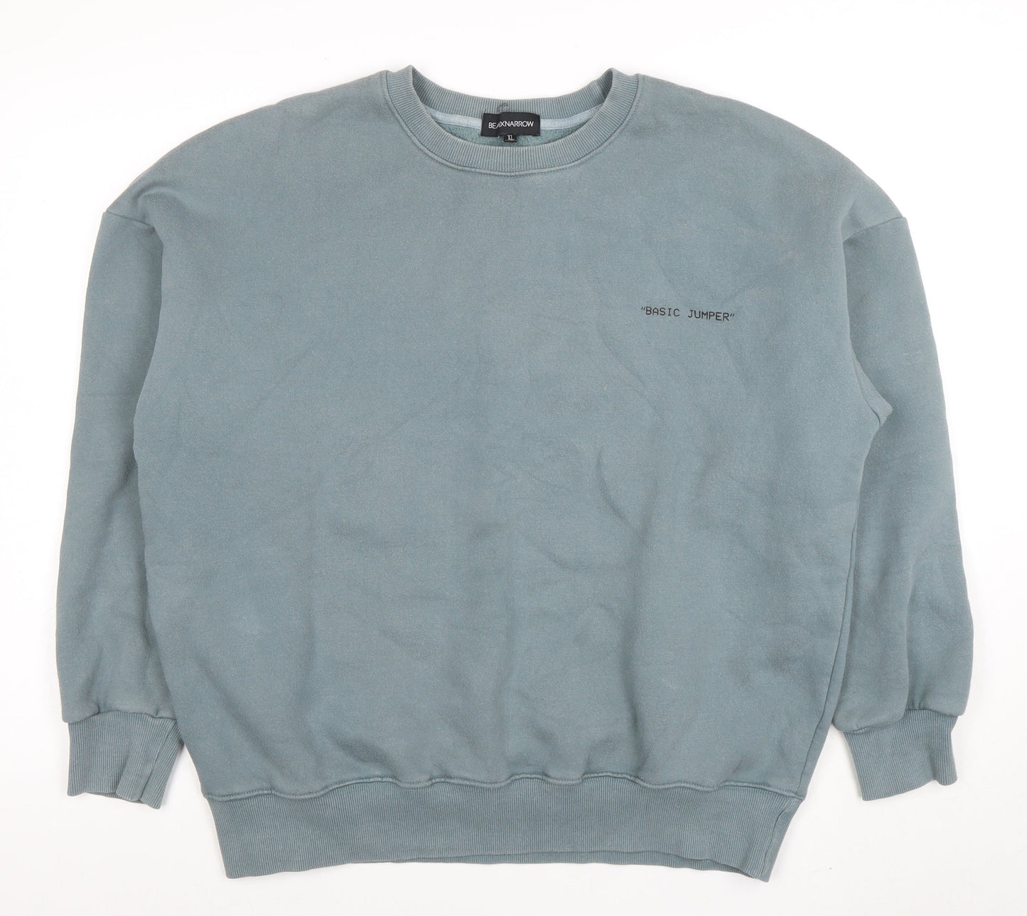 BEAUXNARROW Men's Blue XL Pullover Sweatshirt Crew Neck Fleece