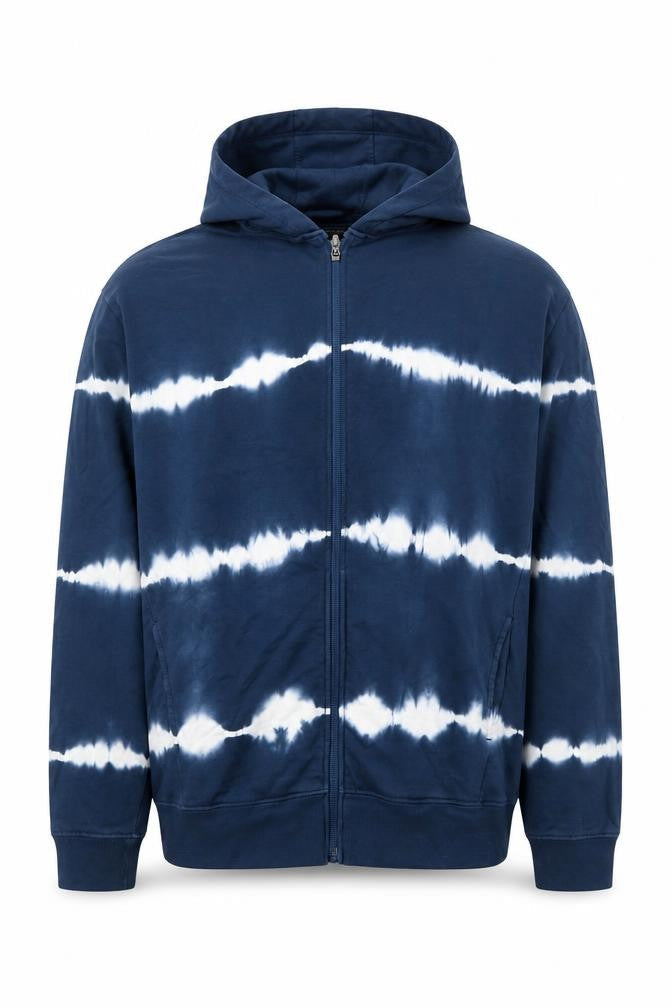 Next Boys Blue Tie-Dye Full Zip Hoodie Size 12 Years Cotton Casual
