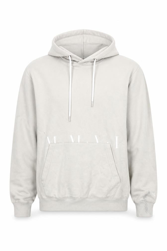 boohooMAN Men's Beige Pullover Hoodie Size S Logo Graphic Fleece