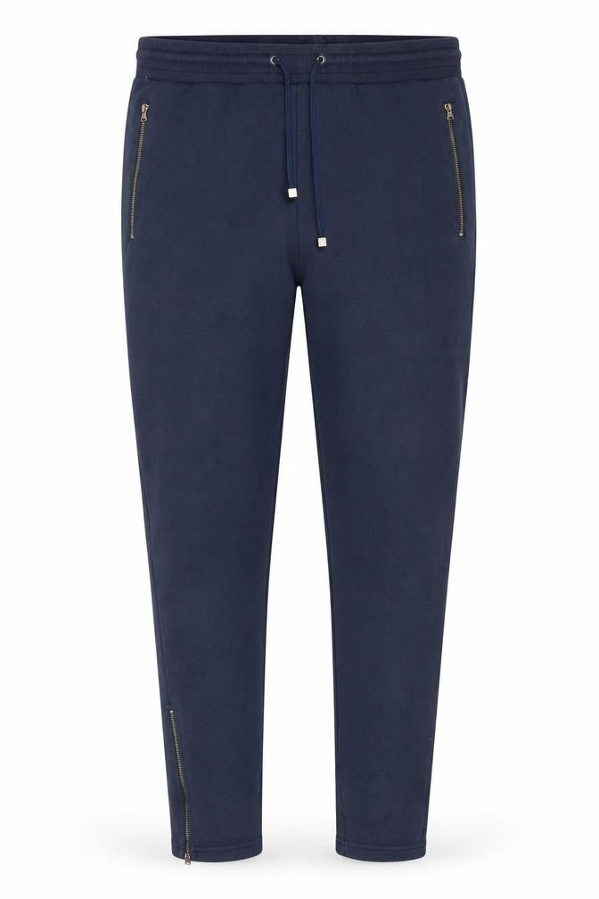 MH Millionaire Men's Blue Jogger Sweatpants L Zip Pockets Drawstring
