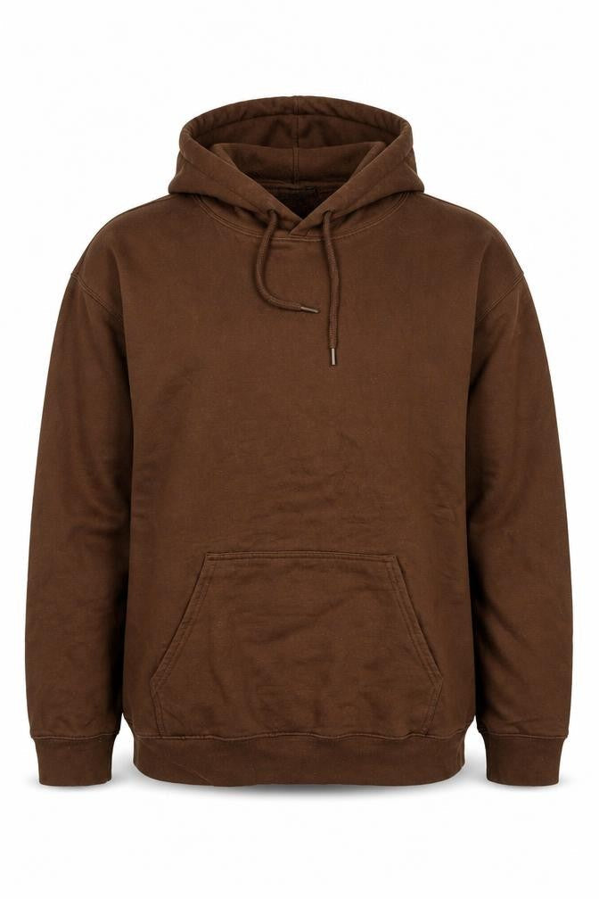 PRETTYLITTLETHING Women Brown Pullover Hoodie Medium Graphic Cotton Blend