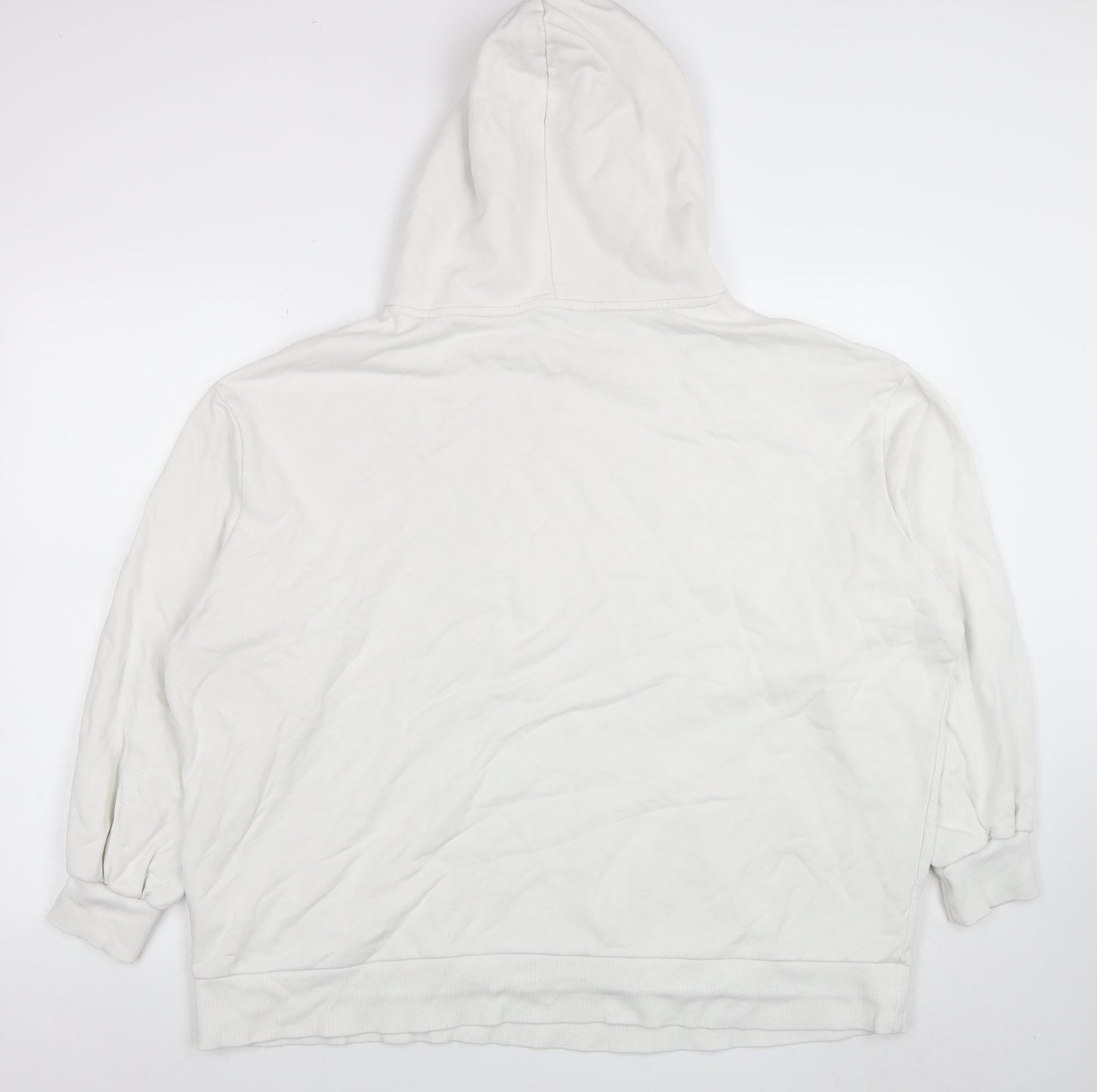 Puma Womens White Cotton Pullover Hoodie Size L Casual Sweatshirt