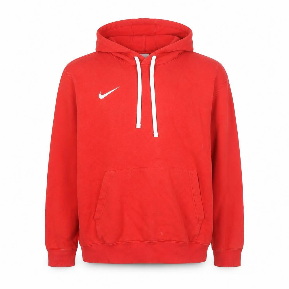 Nike Men’s Red Pullover Hoodie Size L Regular Fit Fleece Sweatshirt