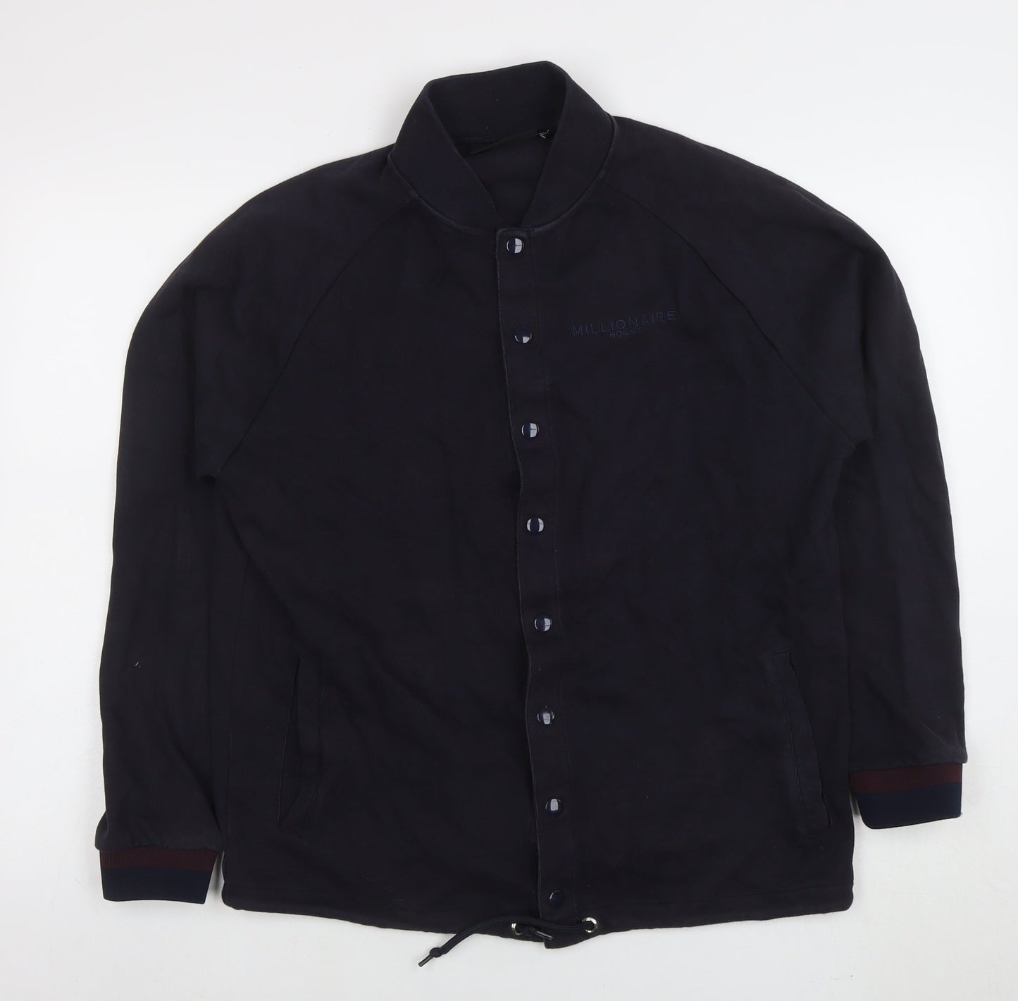 Millionaire Homme Men's Black L Collared Button Sweatshirt