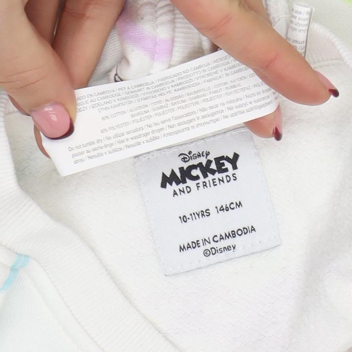 Disney Girls White Mickey Mouse Print Pullover Sweatshirt 10-11 Years