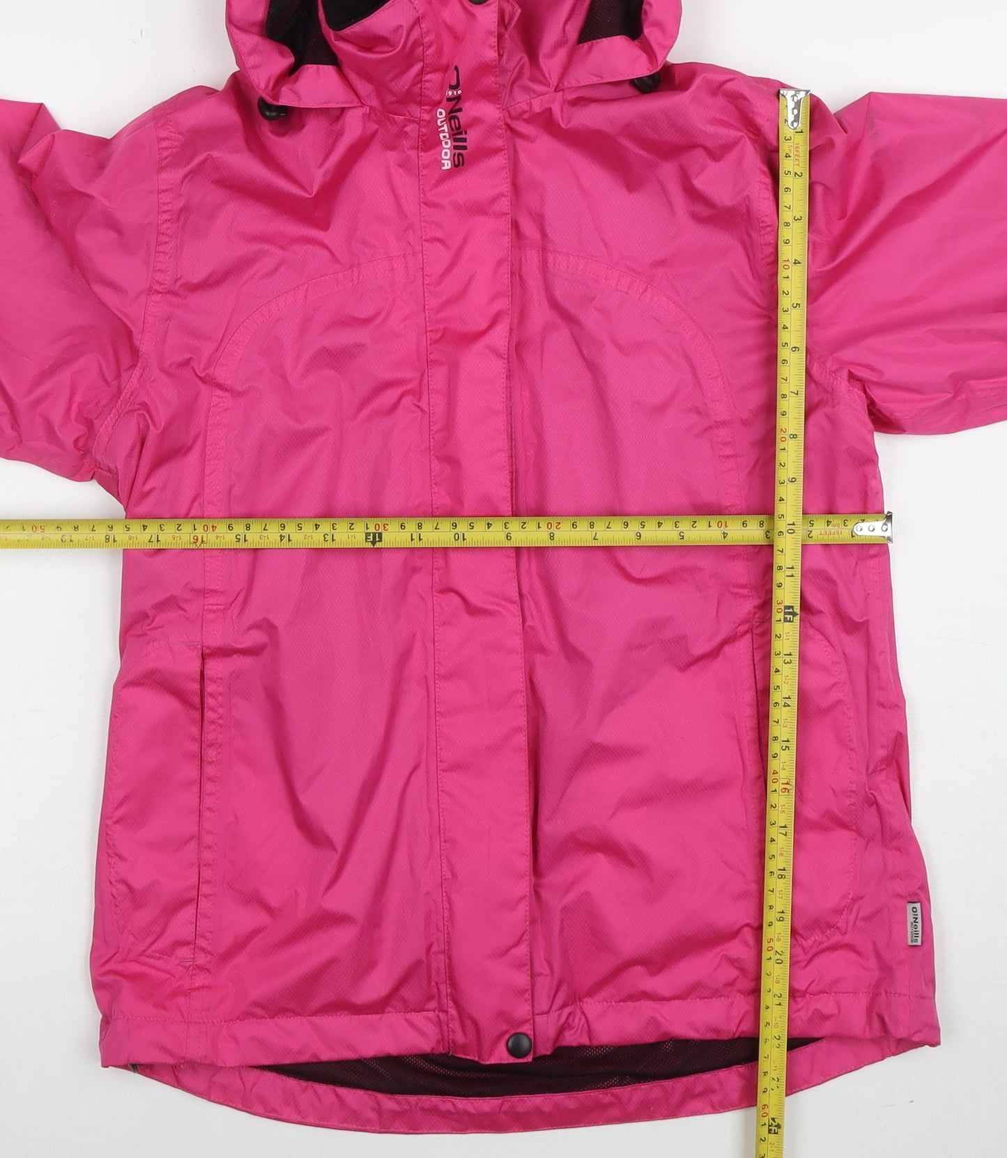 O'Neills Womens Pink Waterproof Outdoor Rain Jacket Size 12