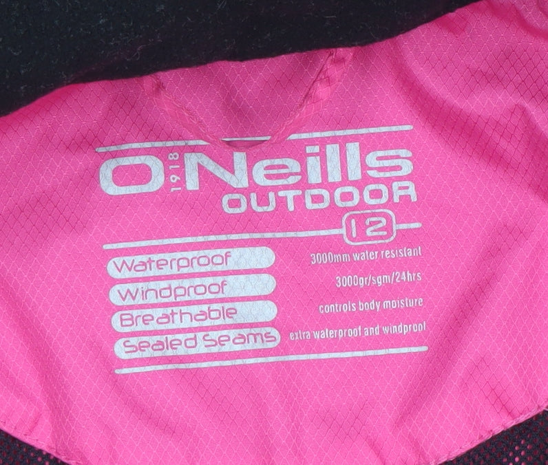 O'Neills Womens Pink Waterproof Outdoor Rain Jacket Size 12