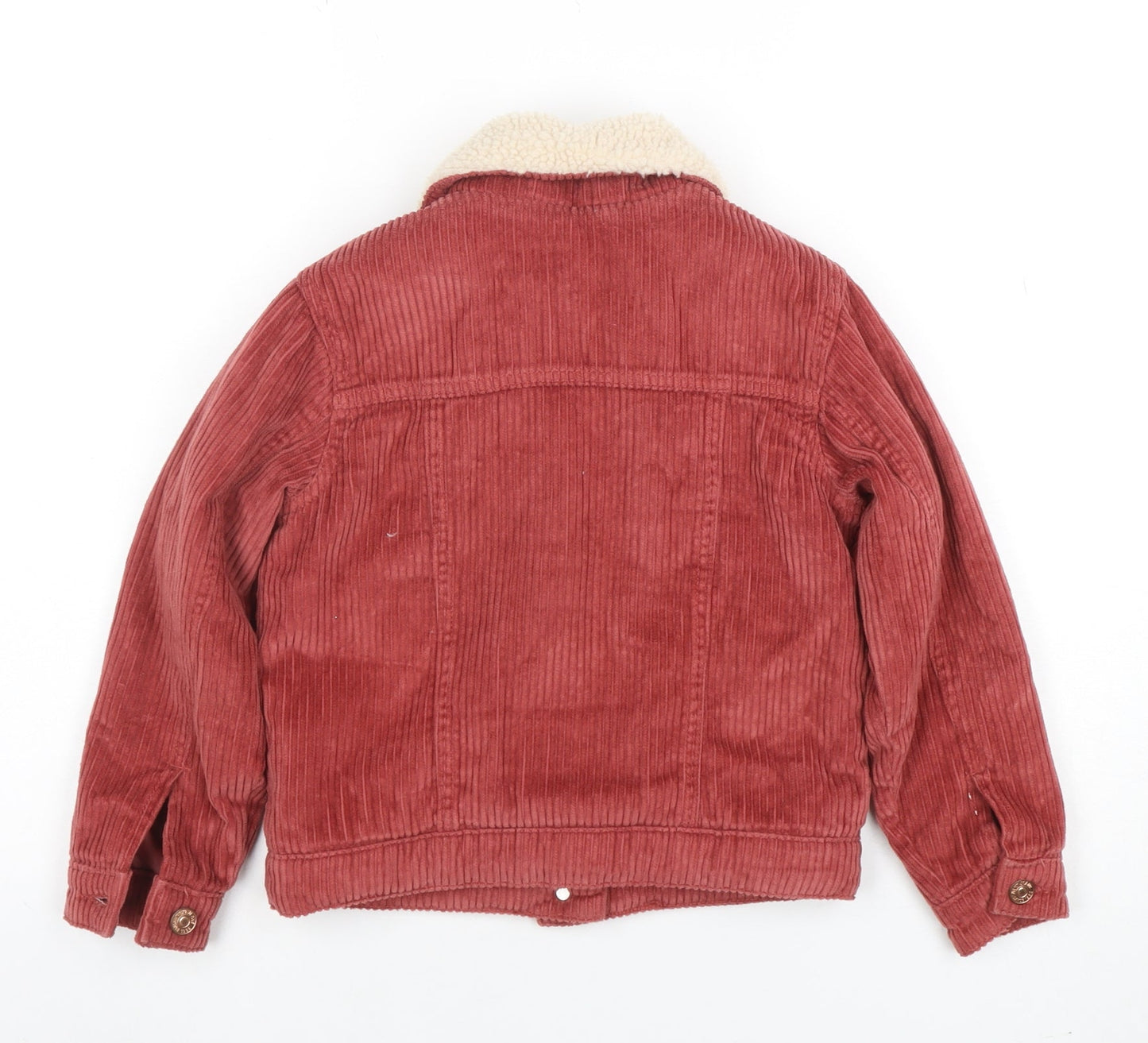 Next Girls Red Corduroy Sherpa Lined Jacket 8 Years Winter Casual Coat