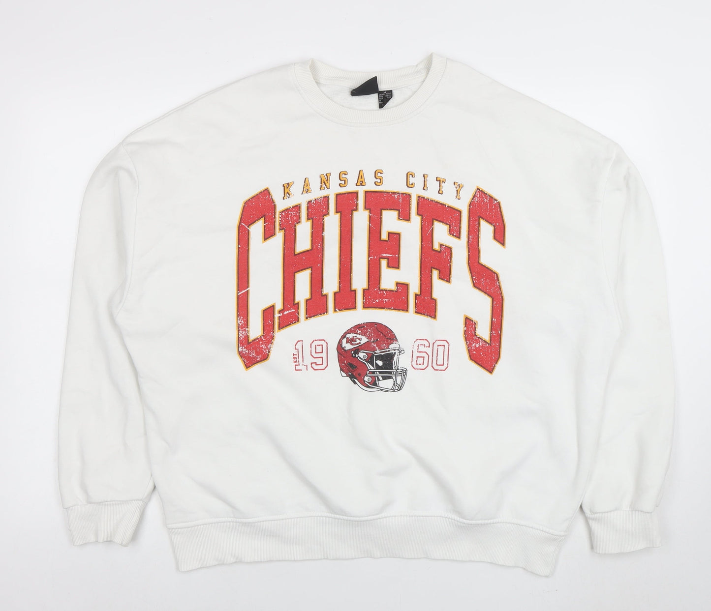 Primark NFL Kansas City Chiefs White Sweatshirt Women M Cotton Blend