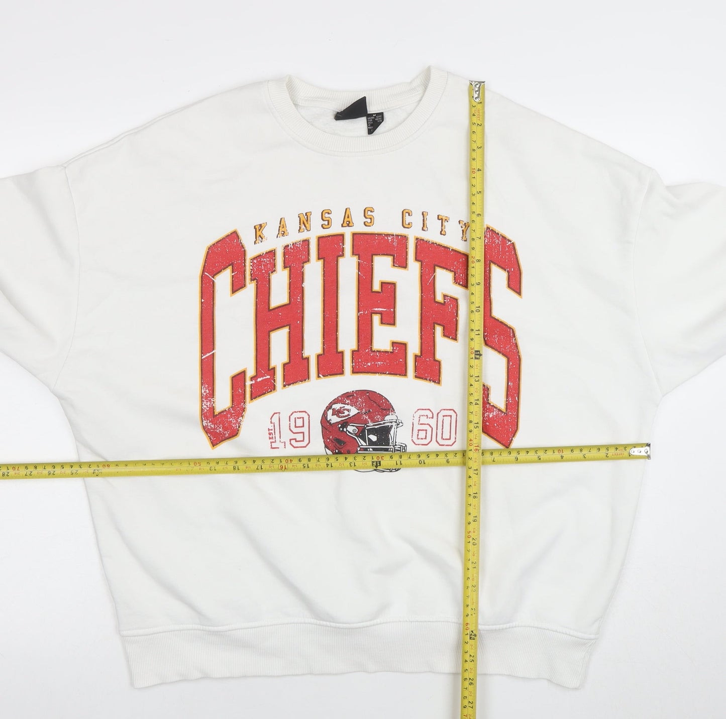 Primark NFL Kansas City Chiefs White Sweatshirt Women M Cotton Blend