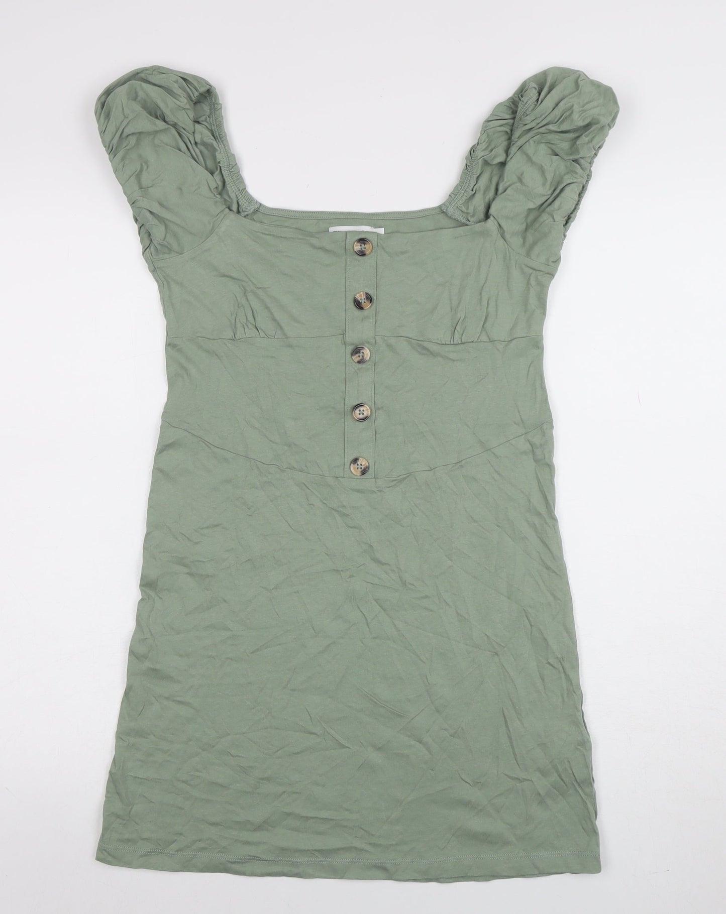 ASOS Women’s Green Short Sleeve Button Mini Dress UK 12