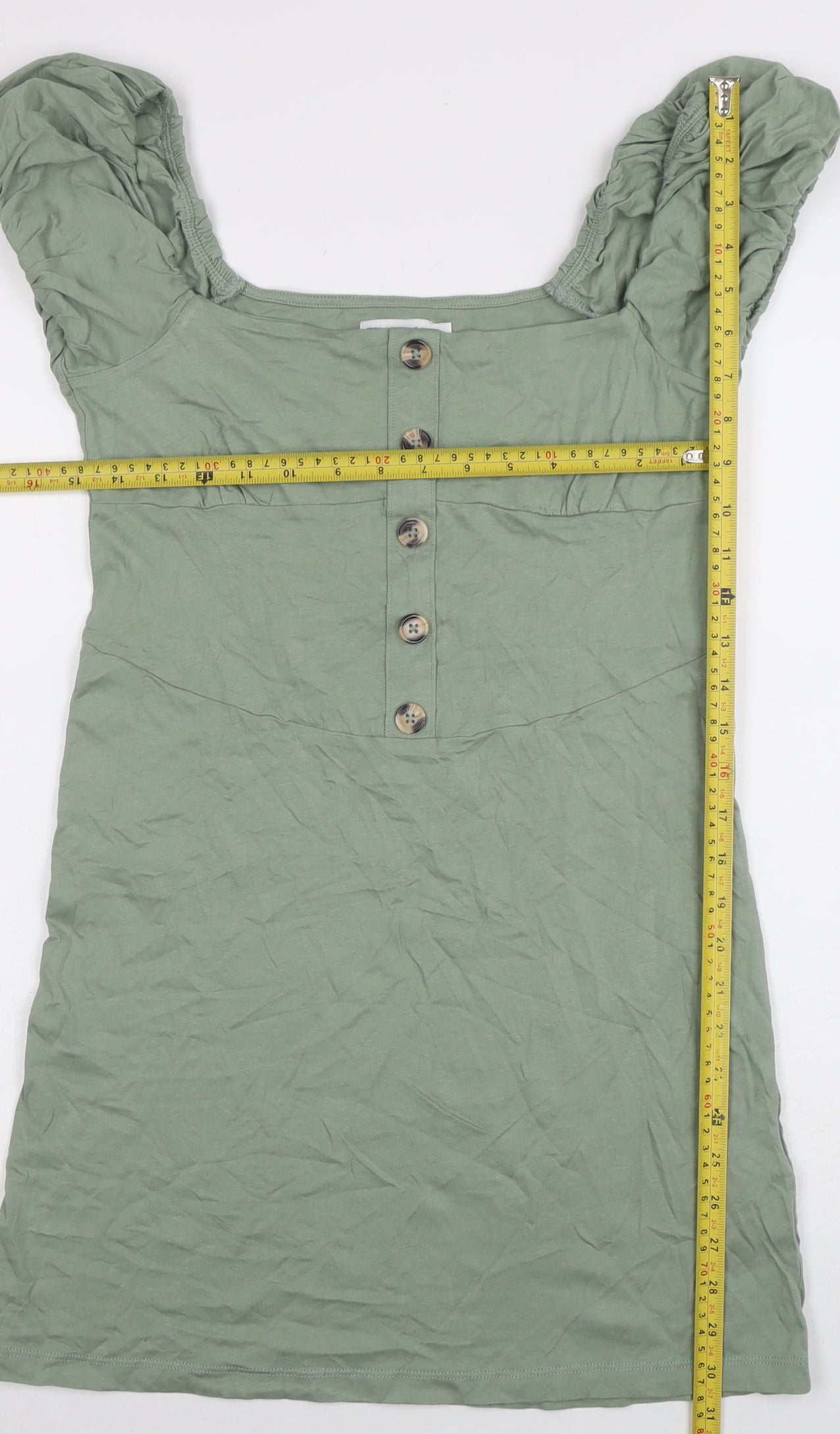 ASOS Women’s Green Short Sleeve Button Mini Dress UK 12