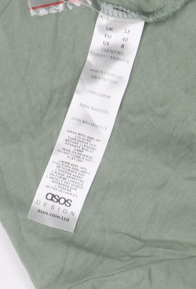 ASOS Women’s Green Short Sleeve Button Mini Dress UK 12