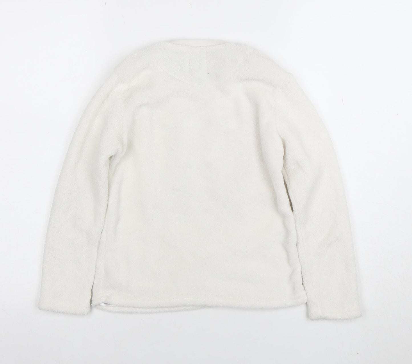 Disney Girls White Mickey Mouse Fleece Pullover Sweatshirt 8-9 Years