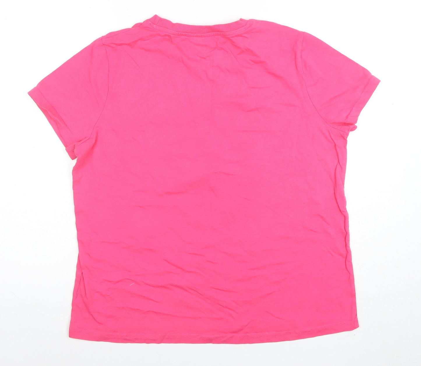 Disney Women's Pink Mickey Mouse Cotton T-Shirt M Short Sleeve