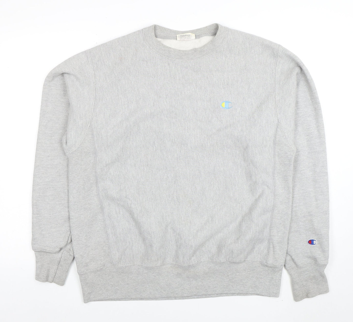 Champion Men's Grey Reverse Weave Pullover Sweatshirt Medium