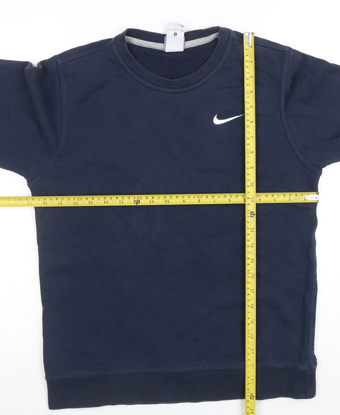 Nike Women’s Navy Blue Small Pullover Sweatshirt Crew Neck Cotton