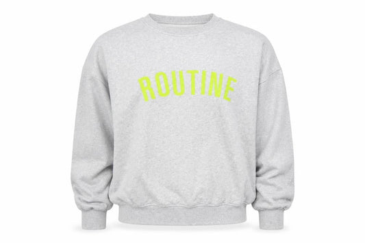 Oui Women Grey Cotton Pullover Sweatshirt Size S Routine Print