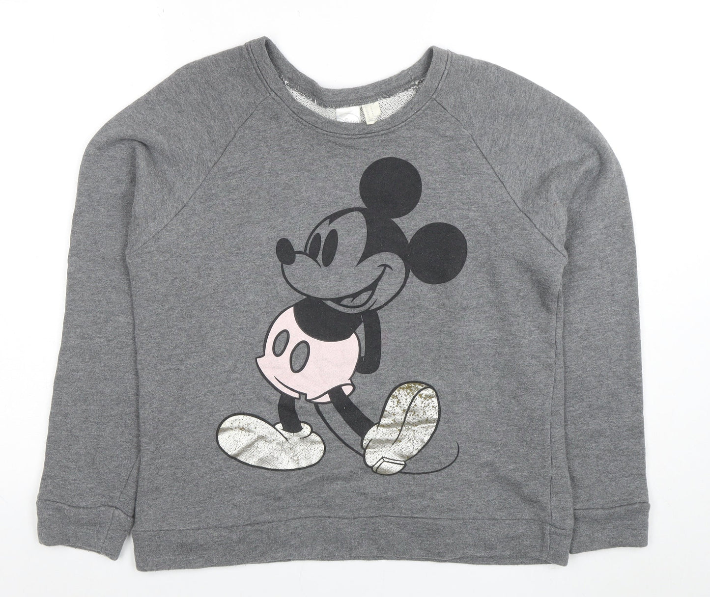 Disney Women Grey Mickey Mouse Graphic Pullover Sweatshirt Size M