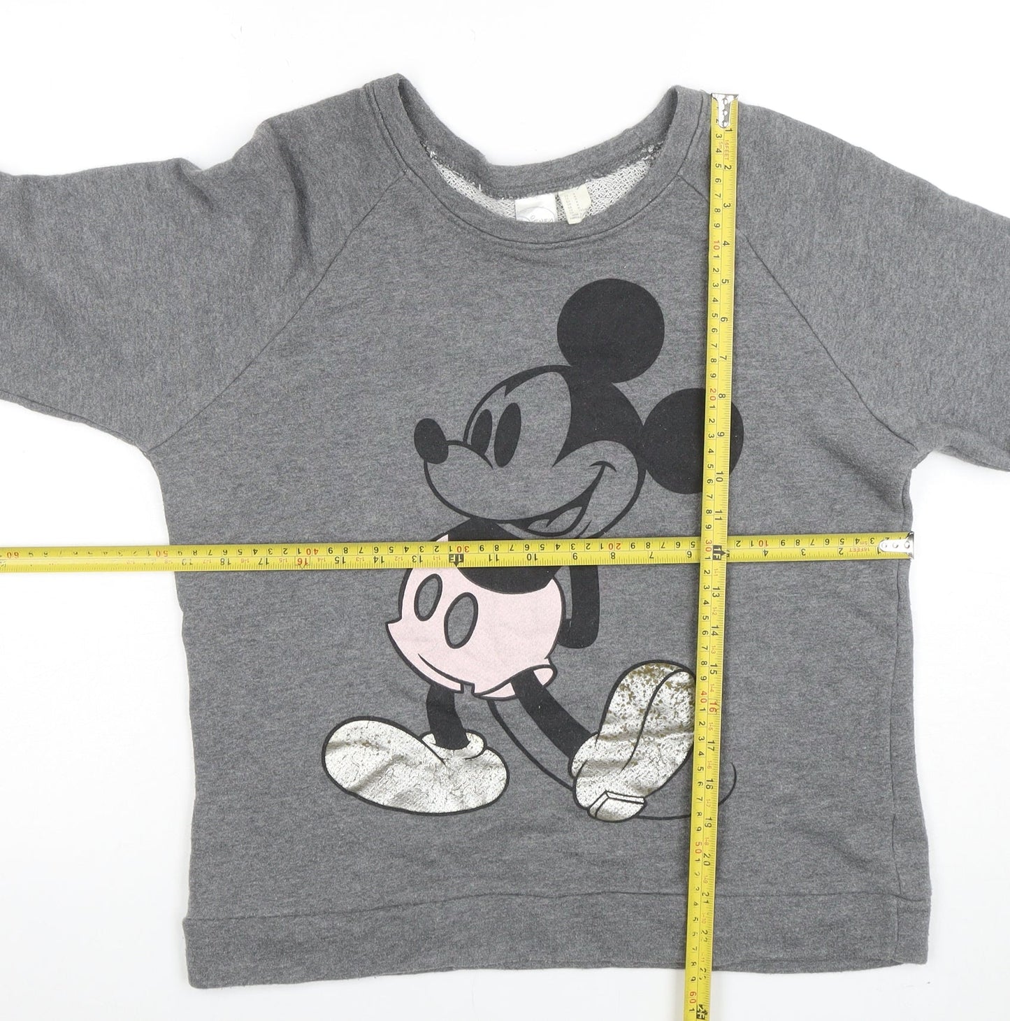 Disney Women Grey Mickey Mouse Graphic Pullover Sweatshirt Size M