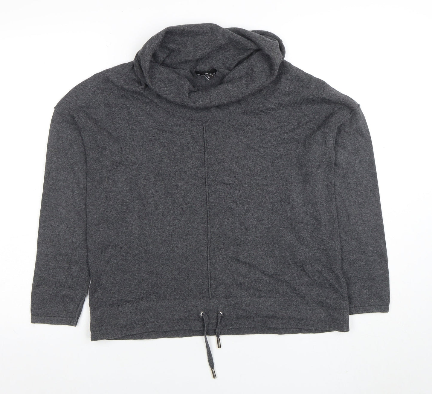 Marble Women’s Grey Cowl Neck Pullover Sweatshirt Size S 100% Cotton