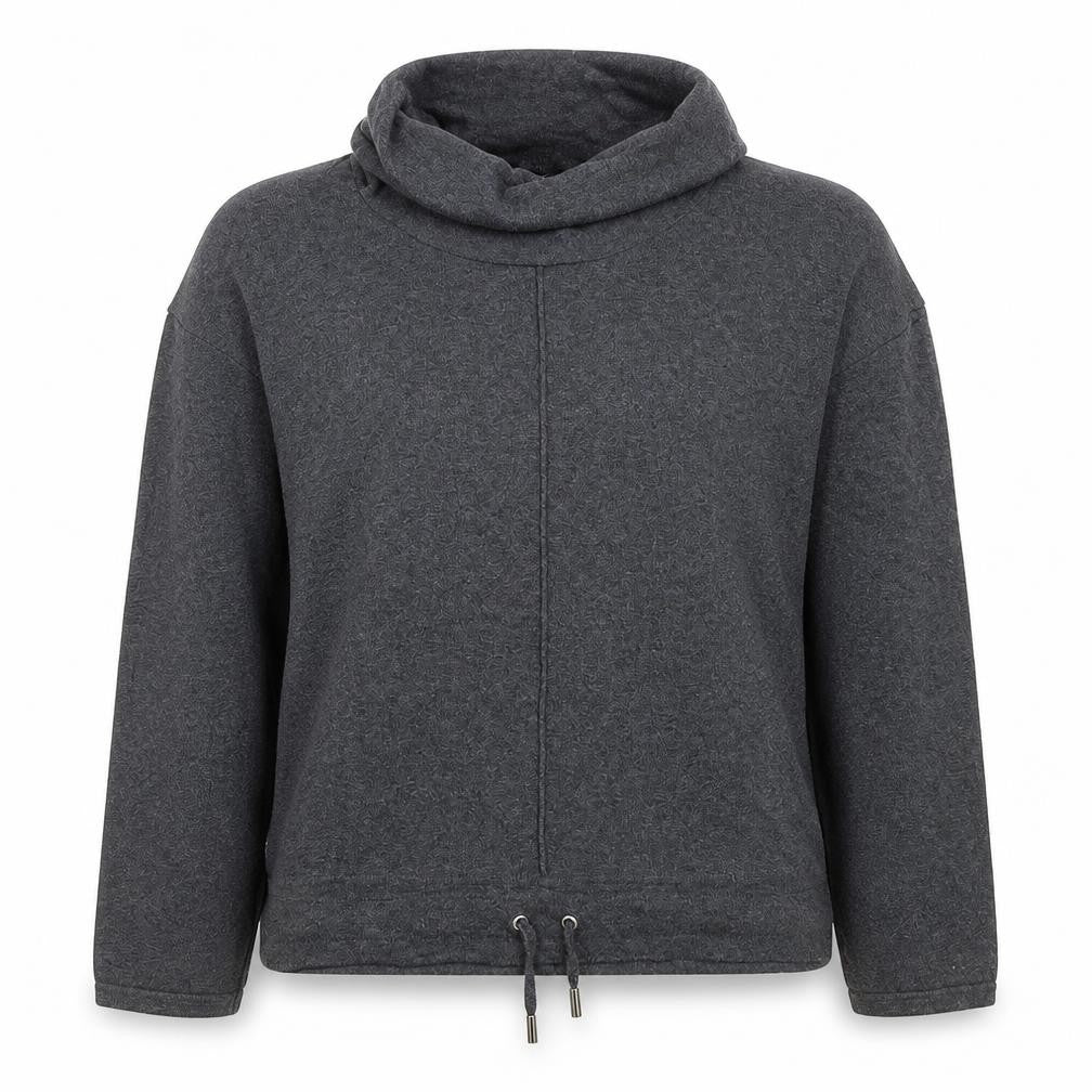 Marble Women’s Grey Cowl Neck Pullover Sweatshirt Size S 100% Cotton