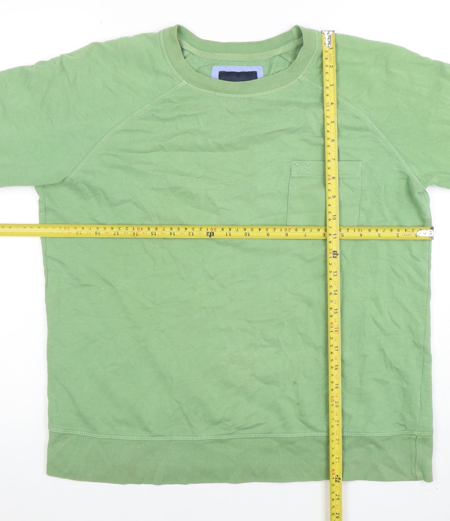 Crew Clothing Company Women Green Cotton Sweatshirt Size 12