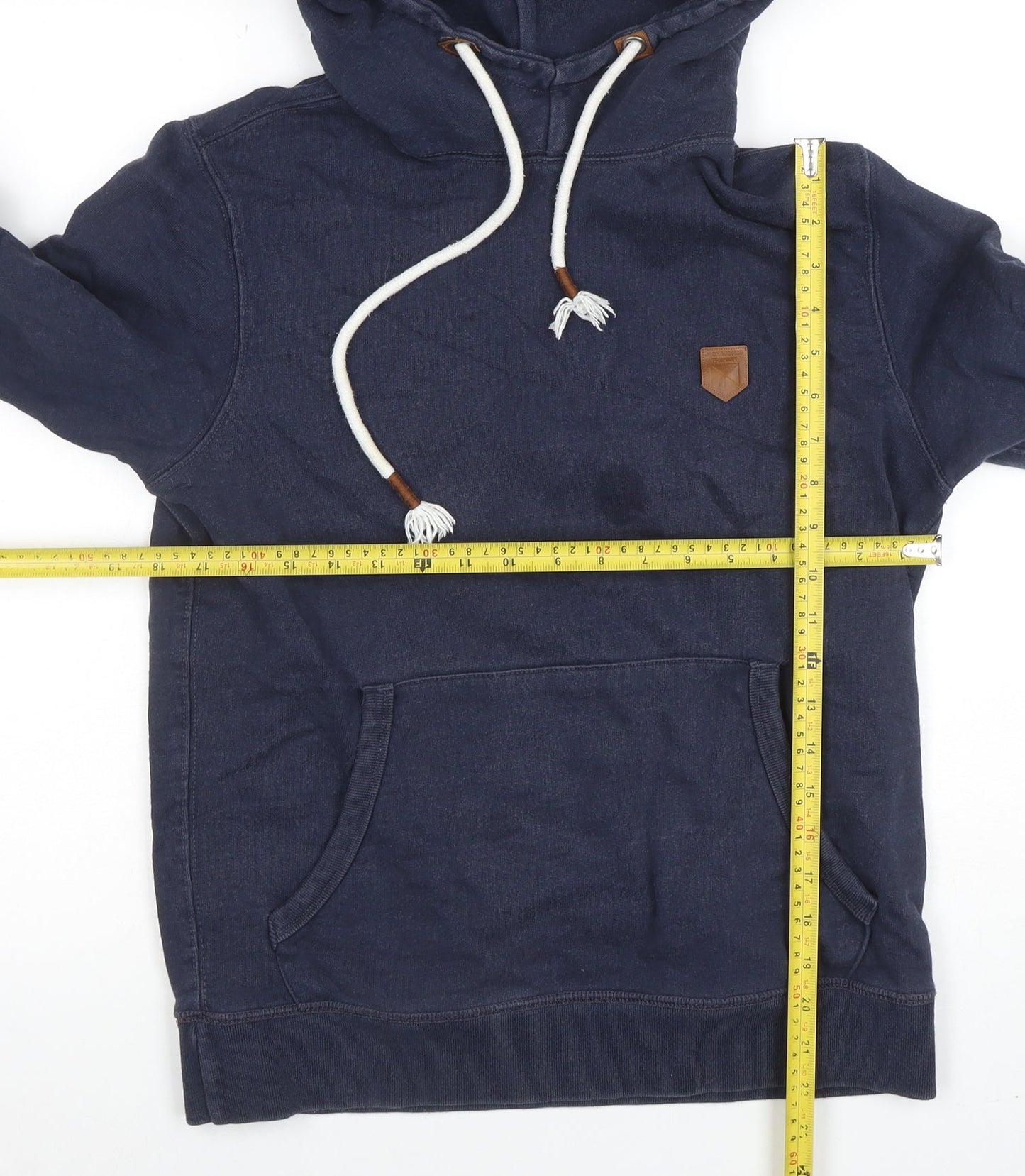 Jack & Jones Men’s Blue Pullover Hoodie Size M Cotton Logo Style