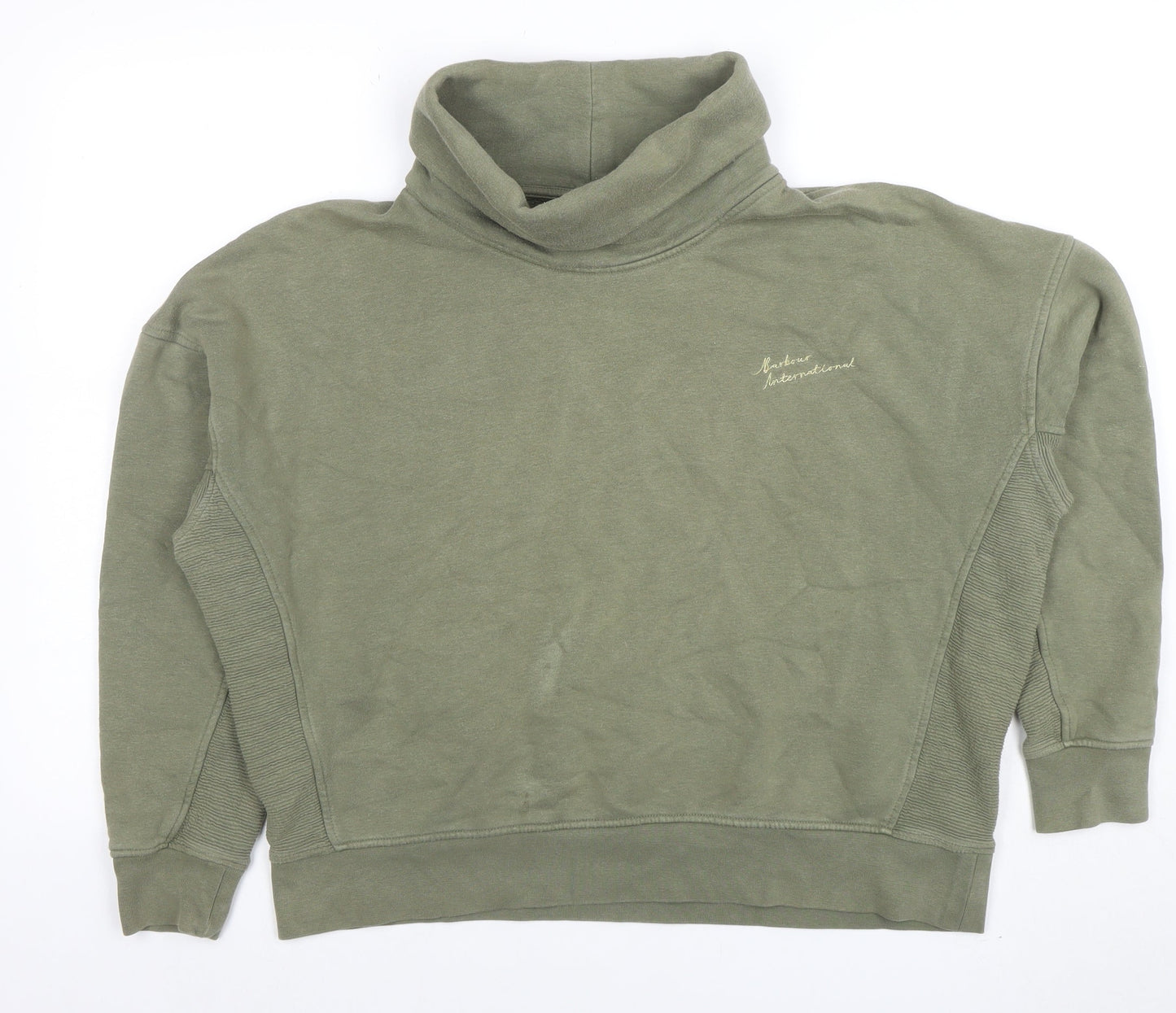 Barbour International Khaki Women's Size 14 Funnel Neck Pullover Sweatshirt