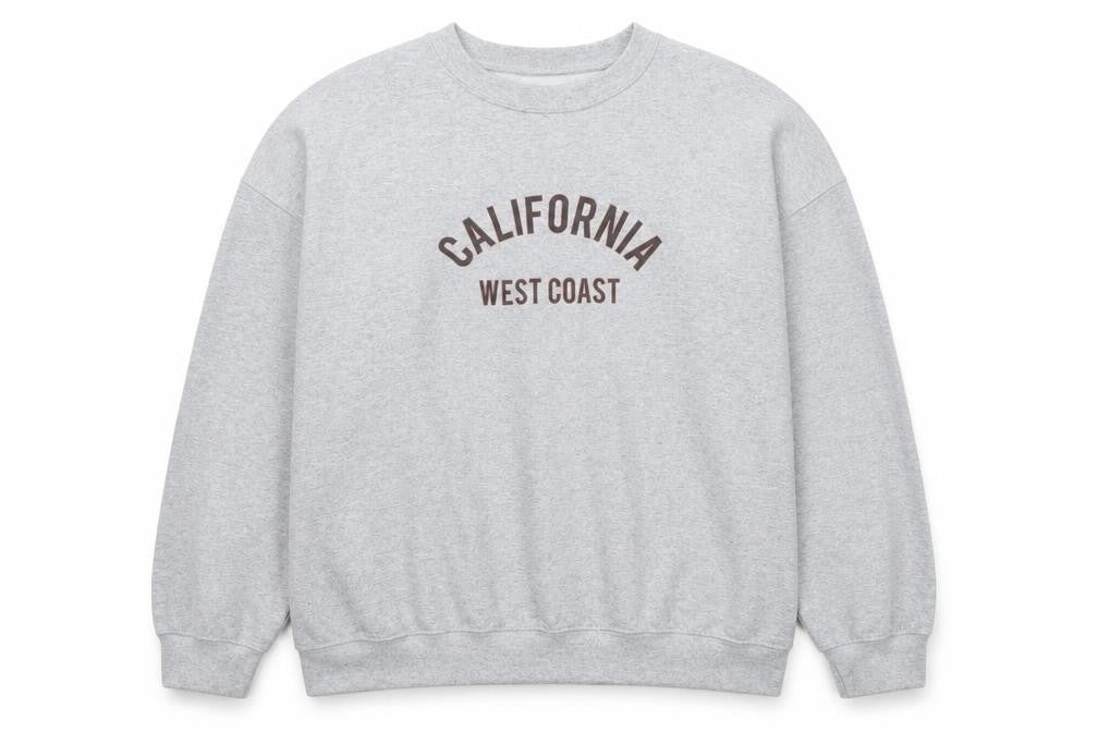 PRETTYLITTLETHING Women Grey Large Pullover Sweatshirt California Print
