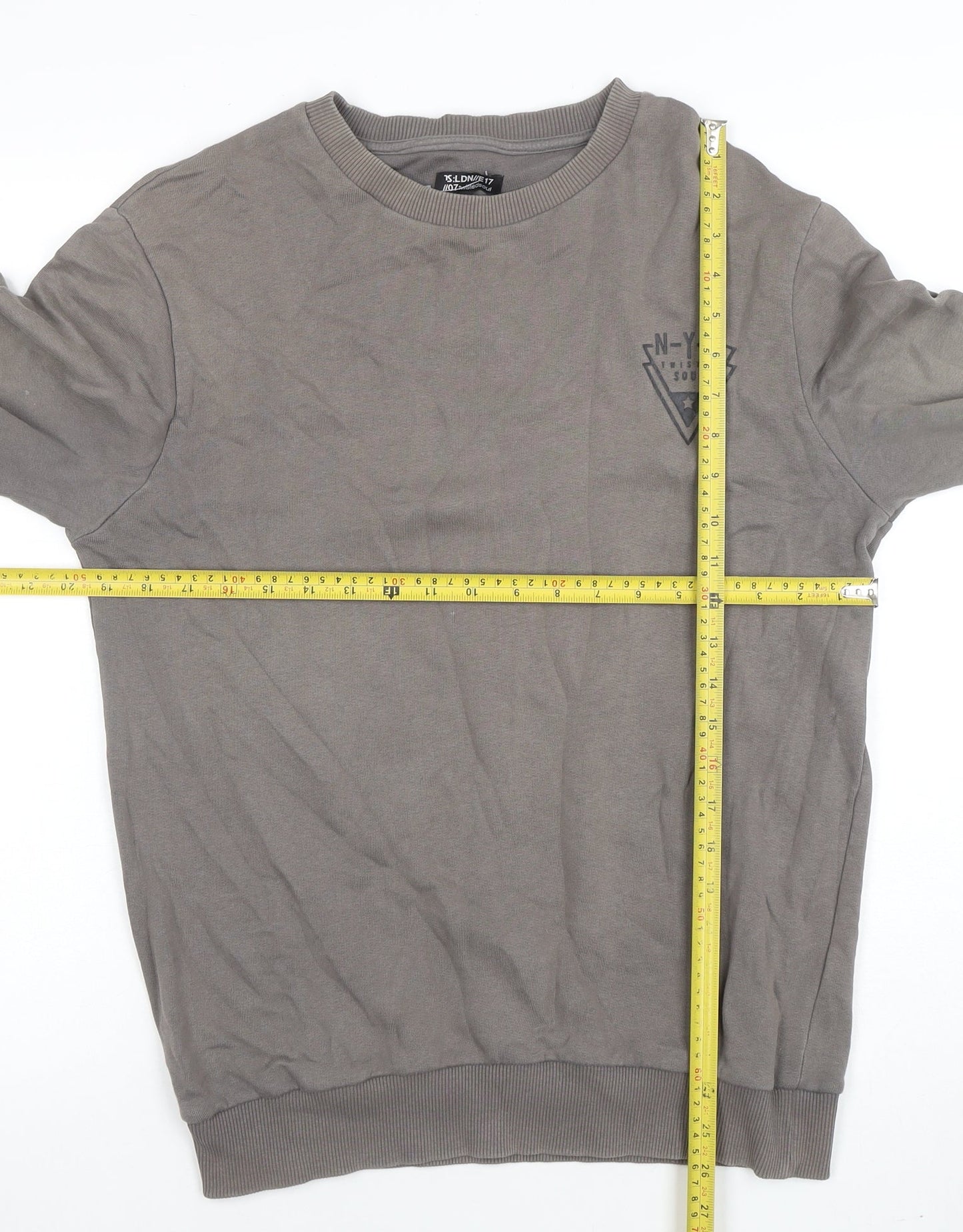 Twisted Soul Men's Grey Crew Neck Sweatshirt Size S Regular Fit