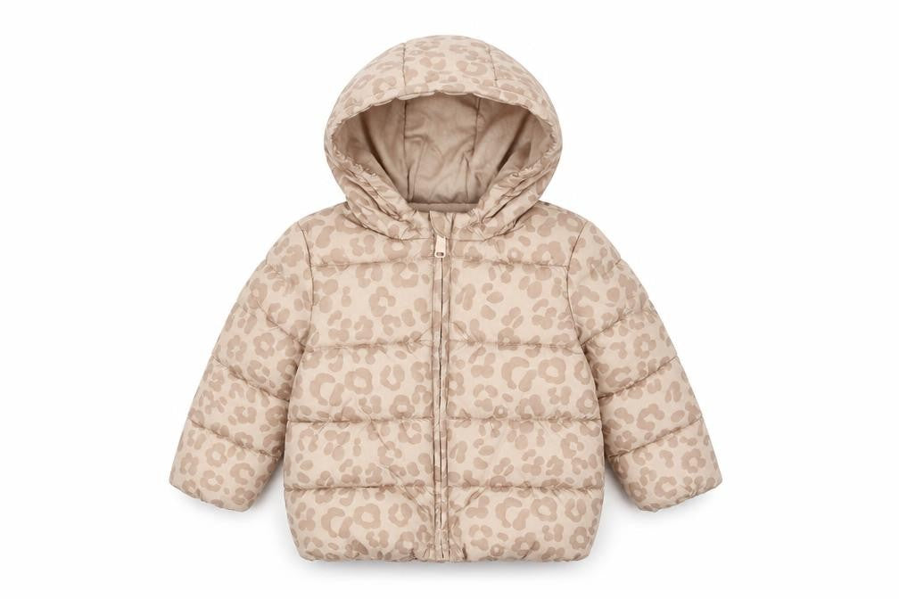 Marks & Spencer Baby Beige Leopard Hooded Puffer Jacket 18-24 Months