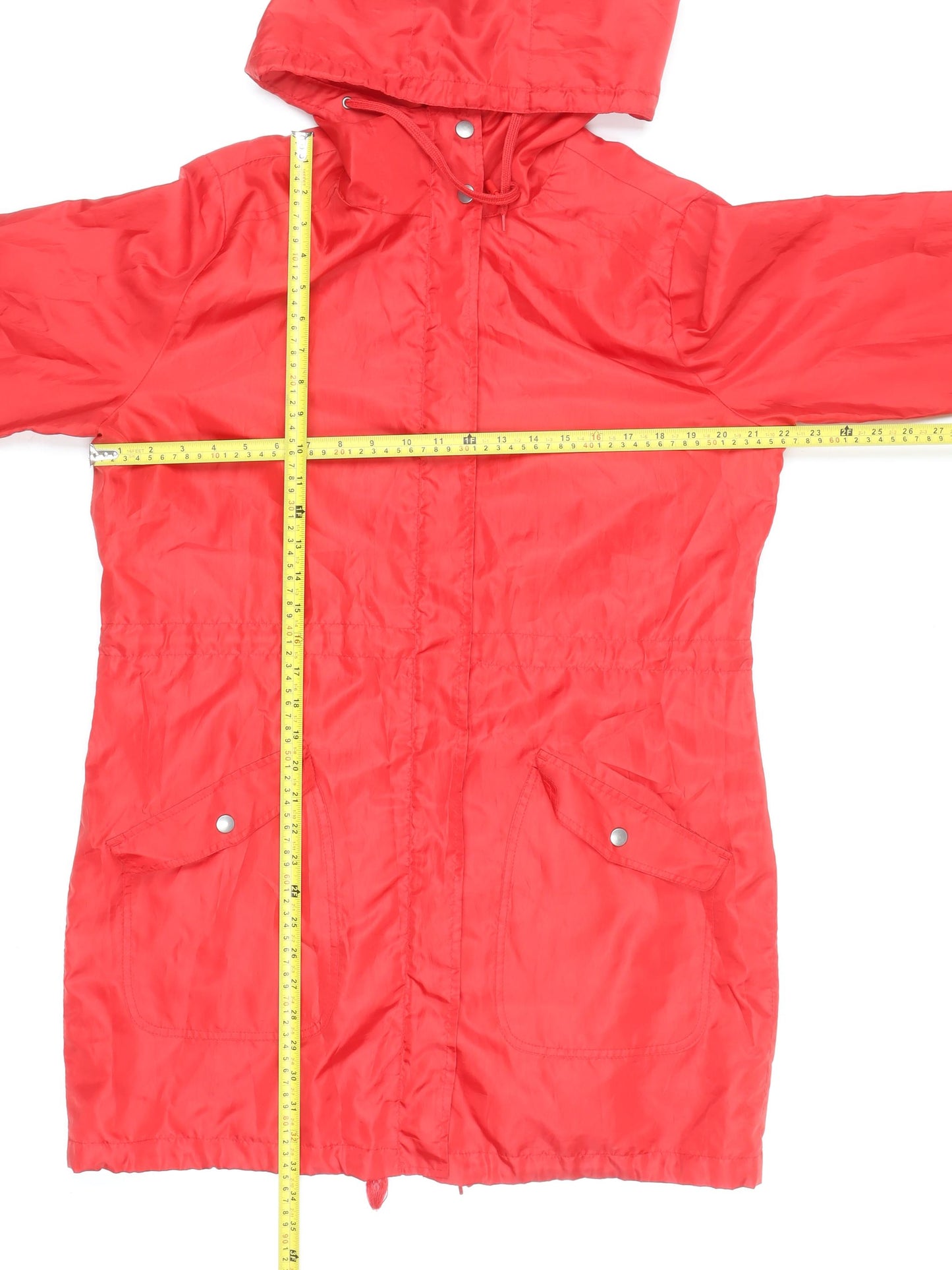 Label Be Women's Red Hooded Lightweight Anorak Jacket Size 14