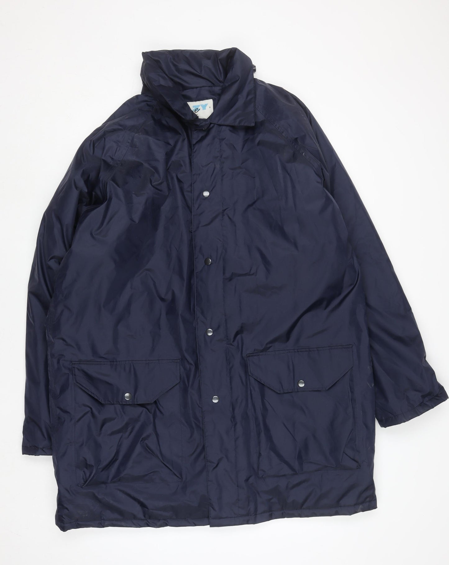 Hazy Joe Men’s Blue Waterproof Rain Coat 2XL Long Nylon PVC
