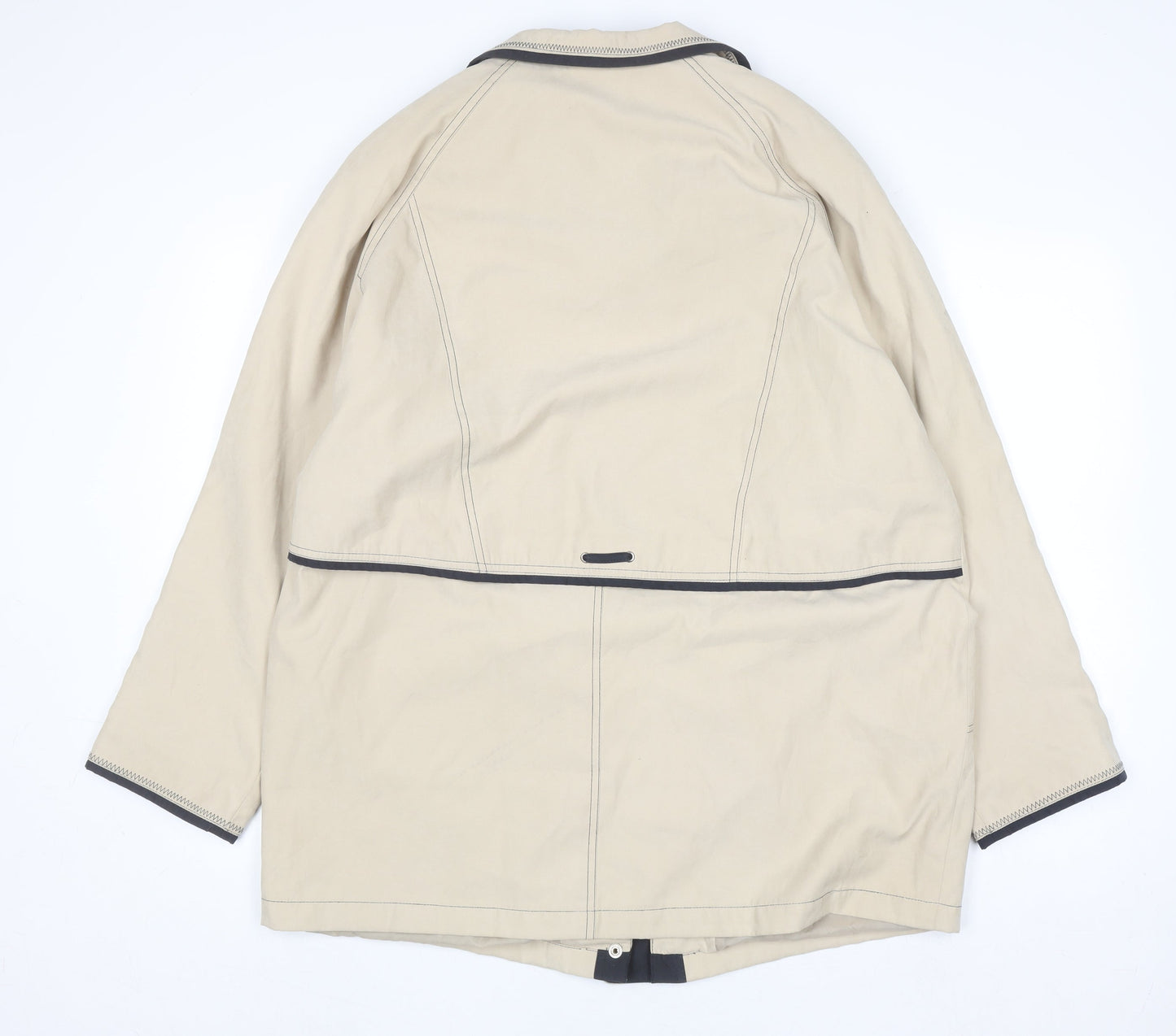 Ensign Women's Beige Mid-Length Lined Zip Jacket Size 16