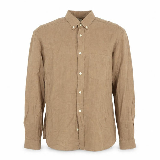 H&M Men’s Brown Regular Fit Cotton Button-Up Shirt Size S