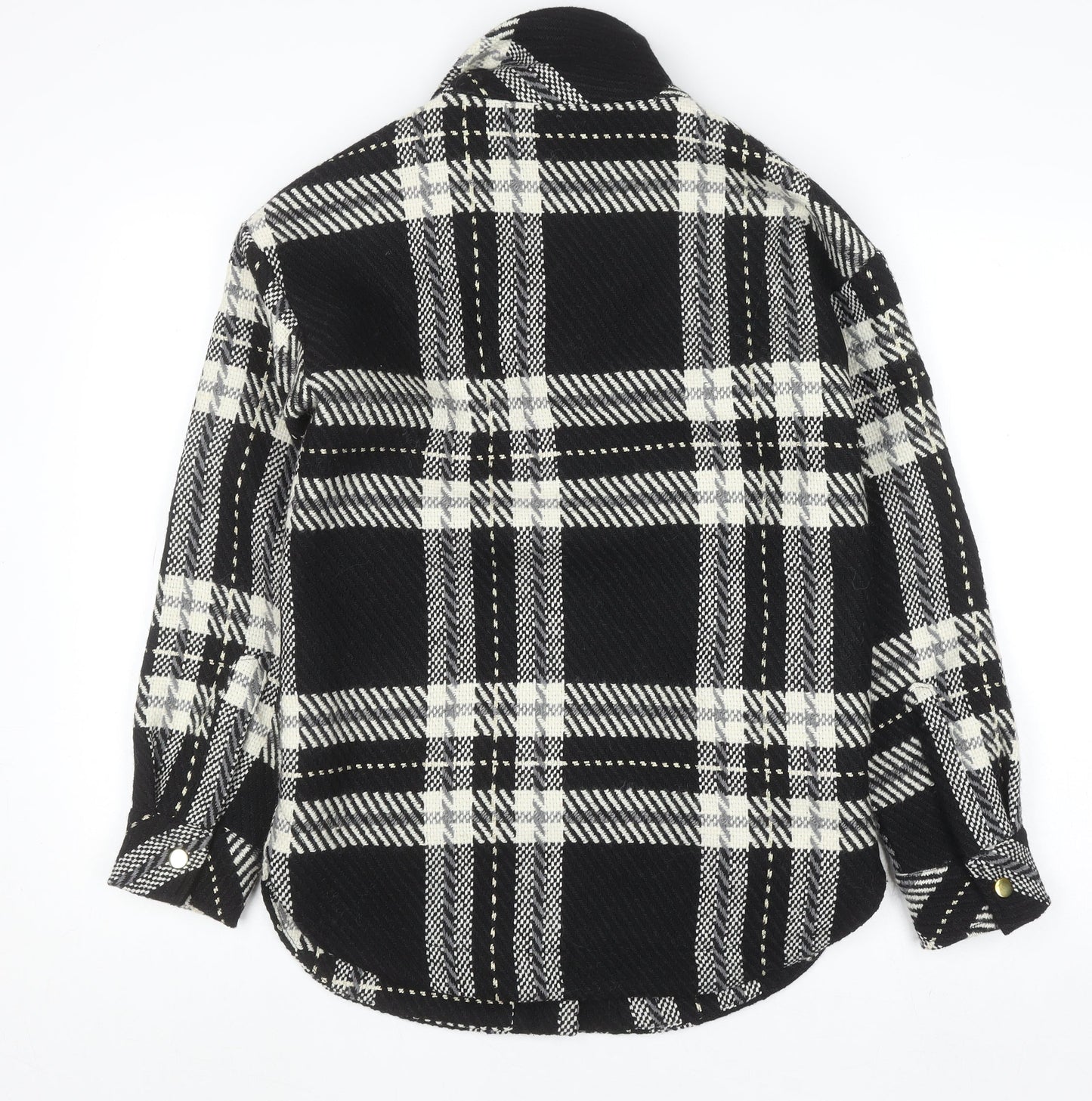 Mint Velvet Women's Black Check Wool Blend Shacket Jacket XS
