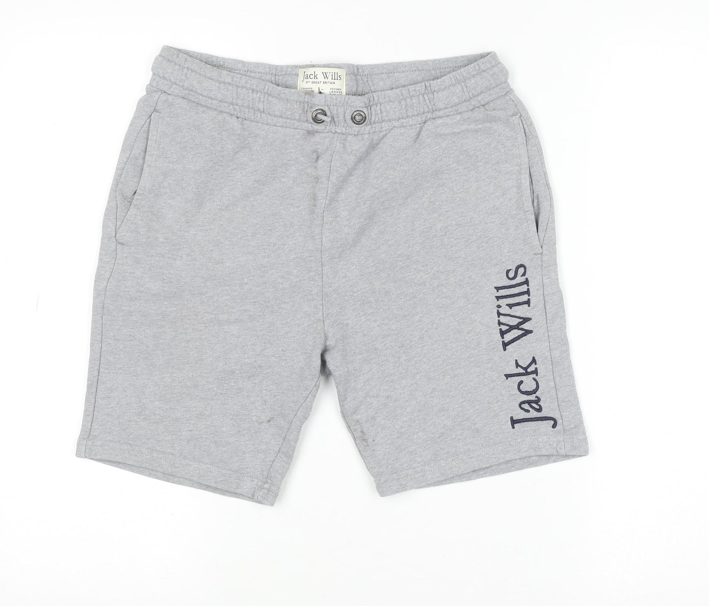 Jack Wills Boys Grey Sweat Shorts 12-13 Years Regular Fit Elastic Waist
