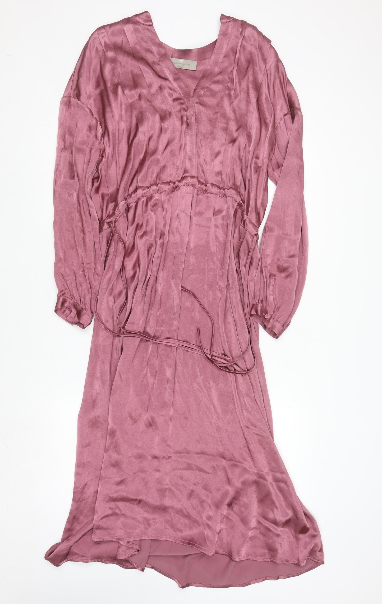 Paul Costelloe Living Studio Women Pink Viscose Midi A-Line Dress Size 10