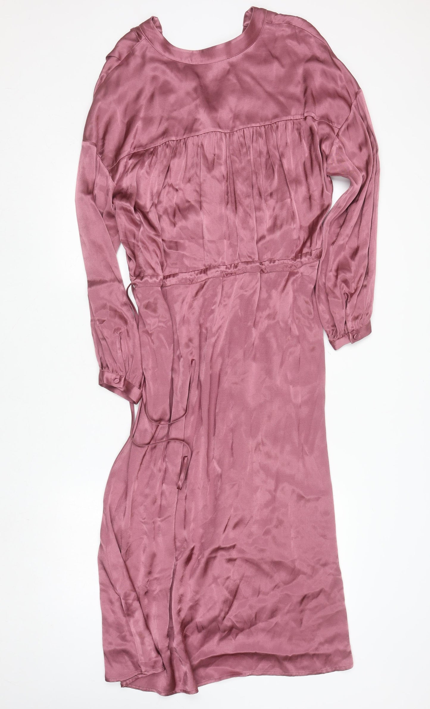 Paul Costelloe Living Studio Women Pink Viscose Midi A-Line Dress Size 10