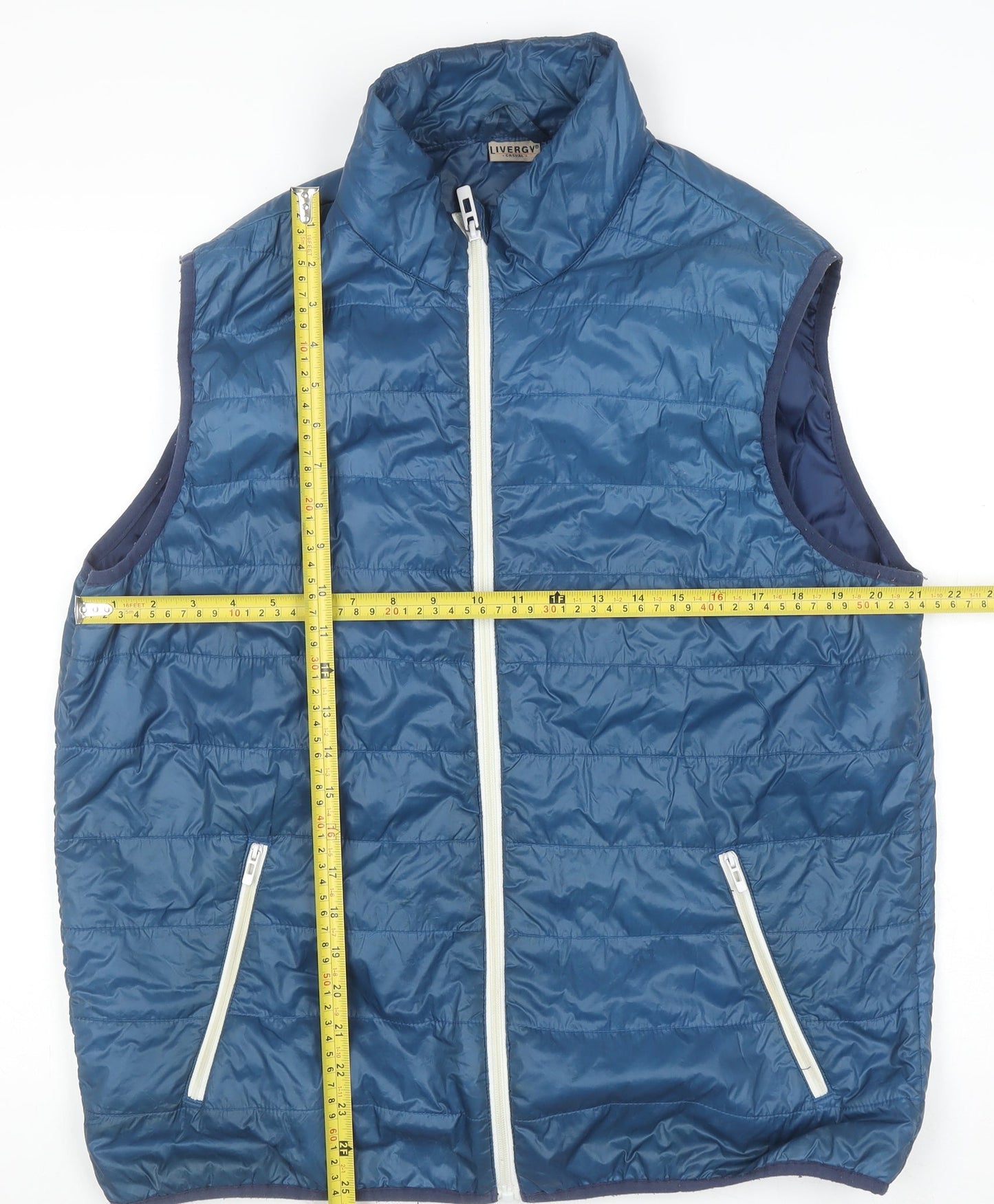 Livergy Men's Blue Padded Lightweight Bodywarmer Gilet Size 42 Regular