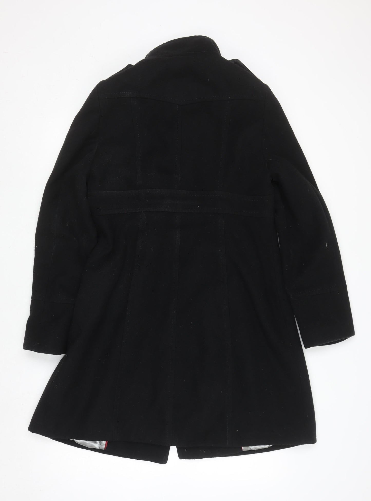 Wallis Women's Black Mid-Length Button Up Coat Size 12