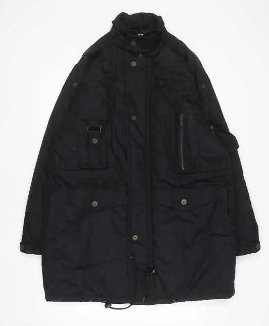 Rite Road Mens Black L Parka Jacket Polyester Cotton Lined Winter Coat